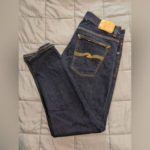 Nudie Jeans Men's Dark Blue Tight Terry Rinse Twill 36 x 30